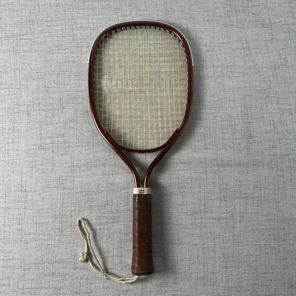 Vintage Leach Marty Hogan Copper Racquet Leather Grip Racquetball Racket USA
